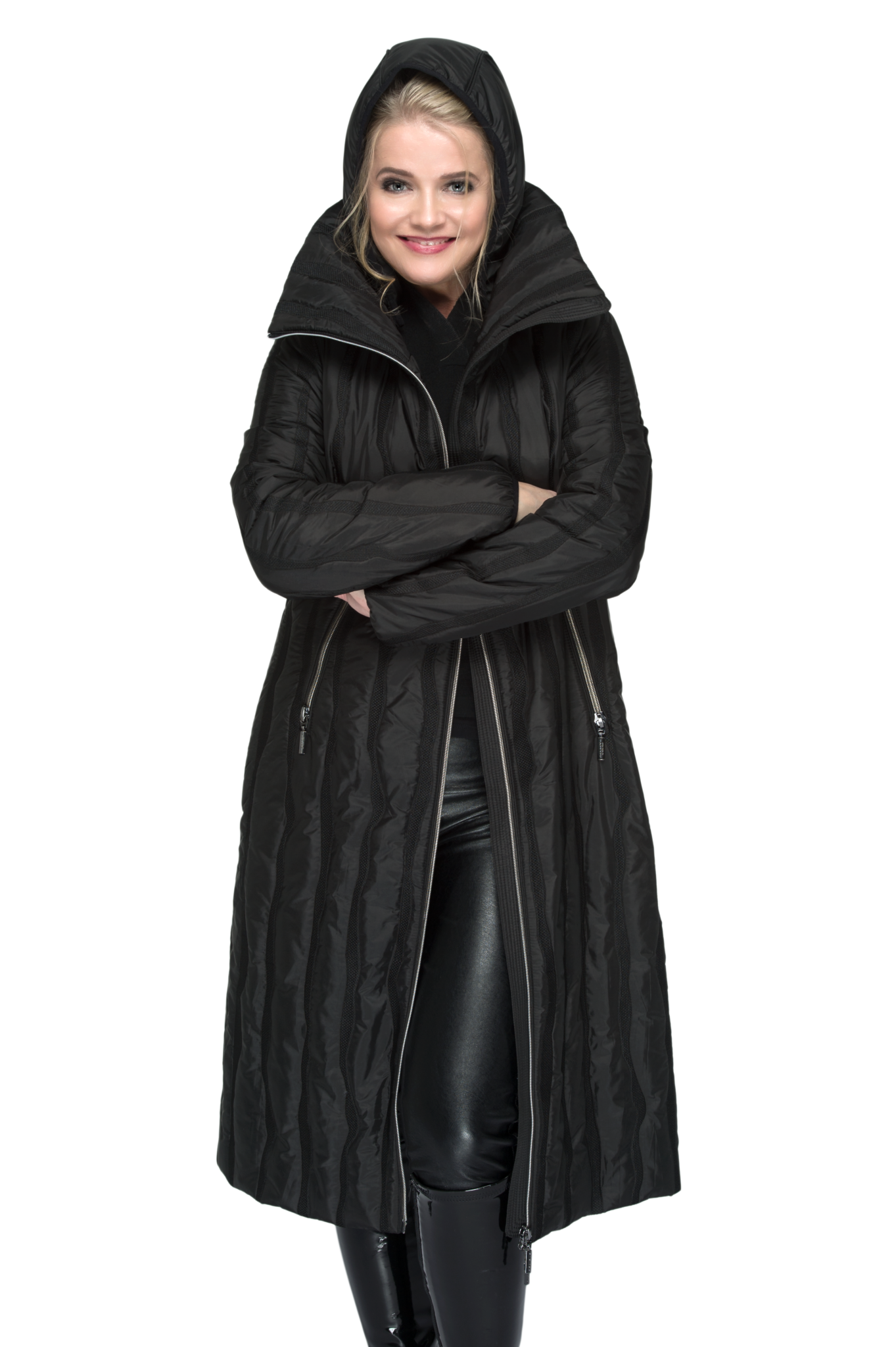 Grace Black Quilted Coat with Side Seam Zippers – BELIEVE by tuula rossi