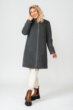 Alexa steel grey cashmere coat