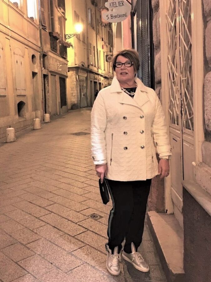 Pirjo Stensblom beautiful in her Ada Trench jacket IMG 3094 002.jpg fixed better