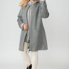 Alexa cashmere wool coat grey open