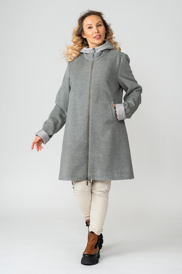 Alexa cashmere wool coat grey