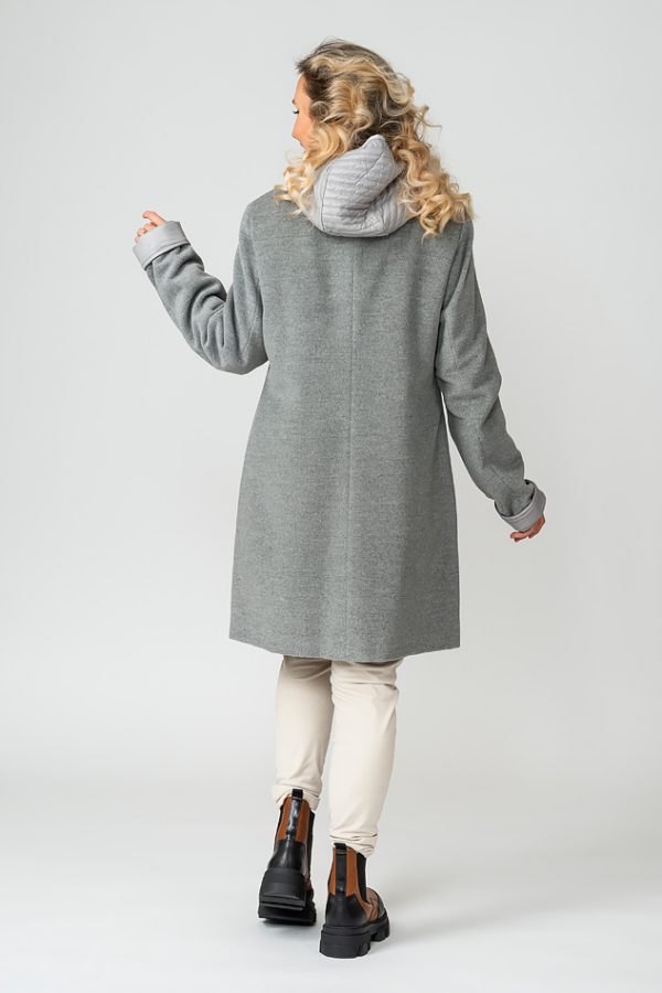 Alexa cashmere wool coat grey back
