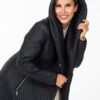 Linda quilted coat black hood on